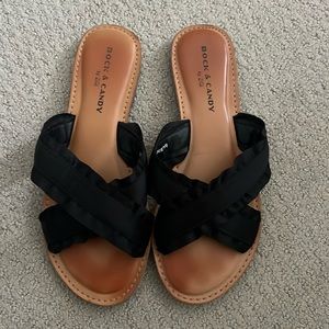 Women’s black slip on sandals